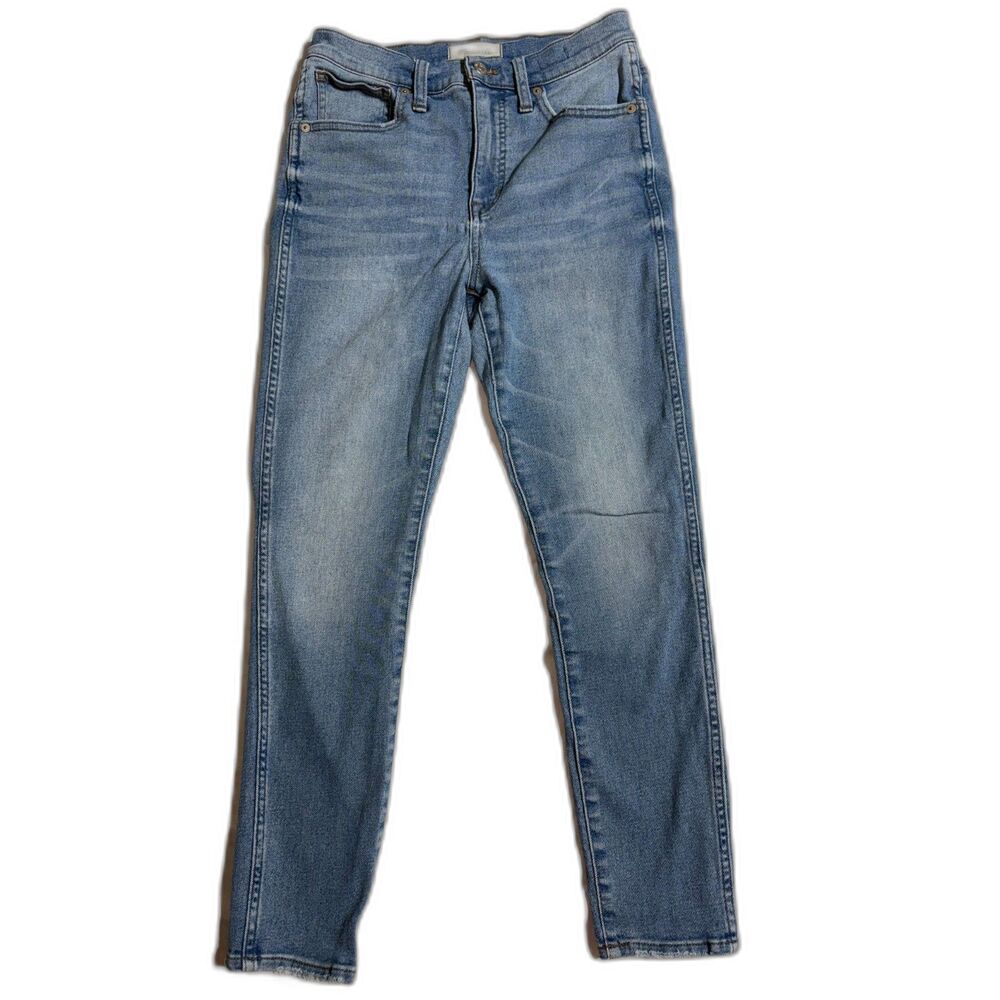Madewell 10" High Rise Skinny Crop Jeans Womens 27 Light Wash Raw Hem Denim